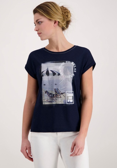 Monari T-Shirt »Shirt Liegestuhl«, mit 3D Buchstaben