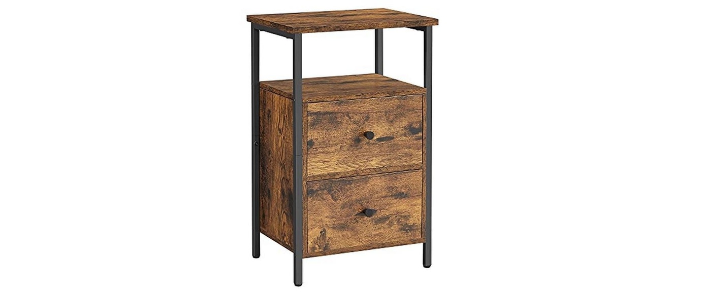 Nachttisch RUSTIK 2 Schubladen 38x28x60cm braun
