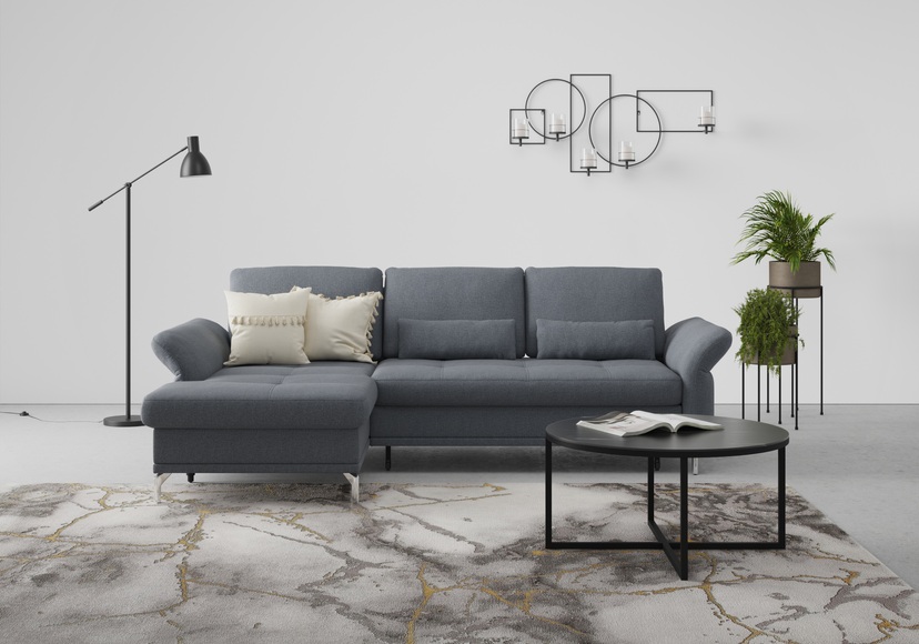 INOSIGN Ecksofa »Palm Beach«, Federkern, mit Sitztiefenverstellung, wahlweise mit Bettfunktion, Bettkasten und Armteilverstellung