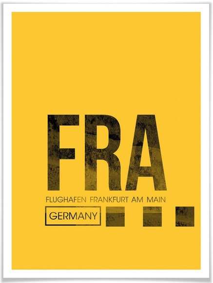 Wall-Art Poster »Wandbild FRA Flughafen Frankfurt«, Flughafen, (1 St.), Poster, Wandbild, Bild, Wandposter