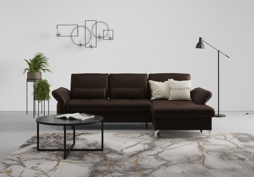 INOSIGN Ecksofa »Palm Beach«, Federkern, mit Sitztiefenverstellung, wahlweise mit Bettfunktion, Bettkasten und Armteilverstellung