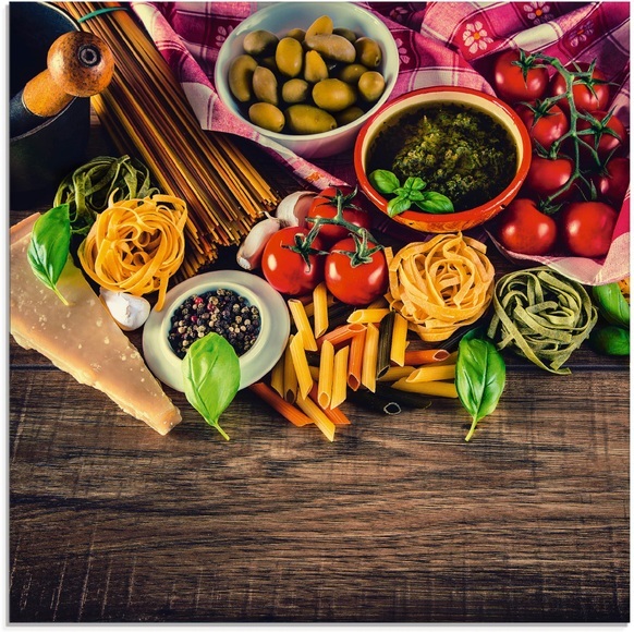 Artland Glasbild »Italienisch mediterrane Lebensmittel«