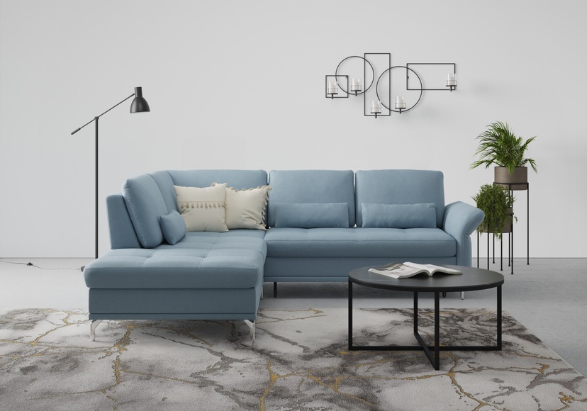 INOSIGN Ecksofa »Palm Beach«, Federkern, mit Sitztiefenverstellung, wahlweise mit Bettfunktion, Bettkasten und Armteilverstellung