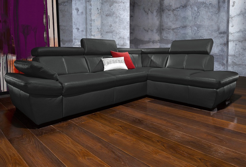 exxpo - sofa fashion Ecksofa, inklusive Kopfteil- und Armteilverstellung, wahlweise mit Bettfunktion und Bettkasten