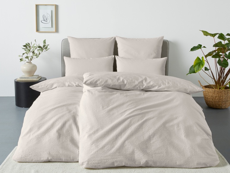 Schlafwelt Bettwäsche »Sari2 in Gr. 135x200 oder 155x220 cm«, (2 tlg.), aus Baumwolle, uni Bettwäsche in Seersucker Qualität ideal für Sommer