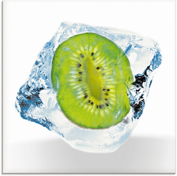 Artland Glasbild »Kiwi im Eiswürfel«