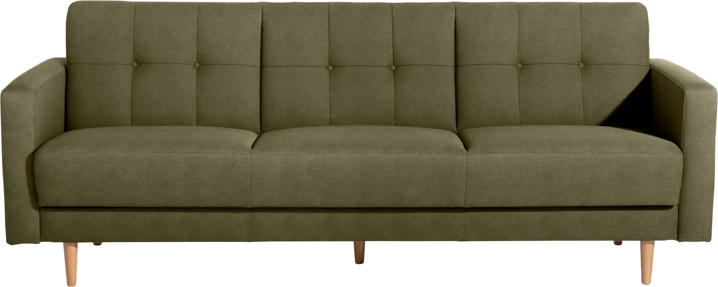 Max Winzer® 3-Sitzer »Jesper«, Schlafsofa mit Knopfheftung im Rücken, inklusive Bettkasten