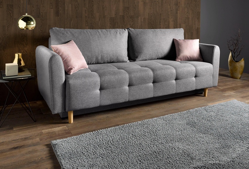 INOSIGN Schlafsofa »Nordic«, inklusive Bettkasten und Zierkissen