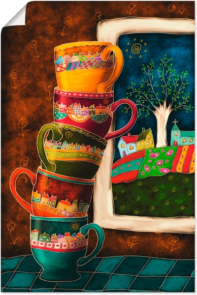 Artland Wandbild »Fröhliche Kaffeetassen«
