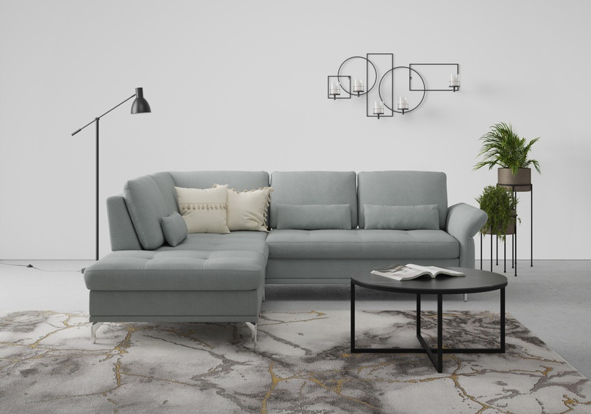 INOSIGN Ecksofa »Palm Beach«, Federkern, mit Sitztiefenverstellung, wahlweise mit Bettfunktion, Bettkasten und Armteilverstellung