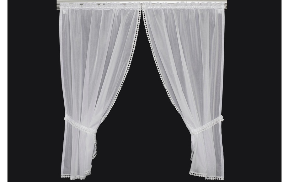 Hubatka Tagvorhang Vitrage Spitzen-Vitragen 95 x 150 cm, Weiss