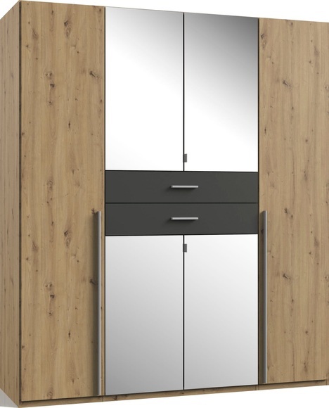 Wimex - Kleiderschrank Denver - Hellbraun und Silber