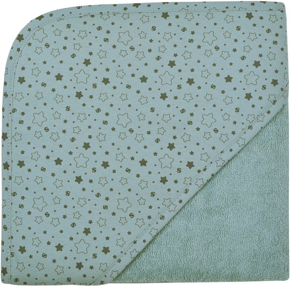 WÖRNER SÜDFROTTIER Kapuzenbadetuch Sterne eisblau 80 x 80 cm