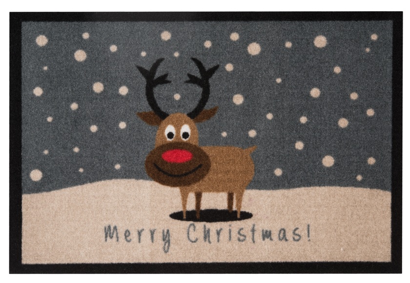 Fussmatte, »ChristmasReindeer«, Hanse Home, rechteckig, Höhe 7 mm, maschinell getuftet