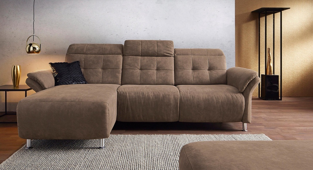 Places of Style Ecksofa »Manhattan«, 2 Sitze mit elektrischer Relaxfunktion, verstellbare Armlehnen