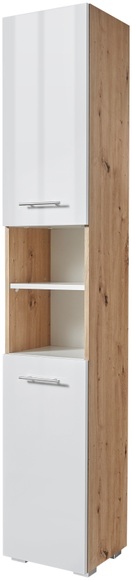 welltime Hochschrank »Agostino«, Badezimmerschrank, BXH: 33x184 cm, weiss