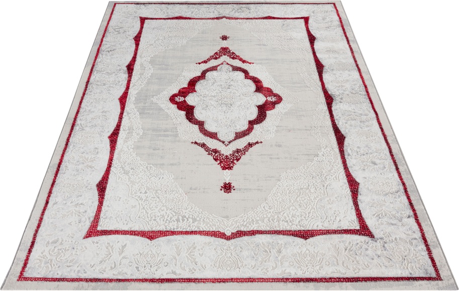 Mint Rugs - Teppich Alba - 80 x 150 cm - Silber, Rot