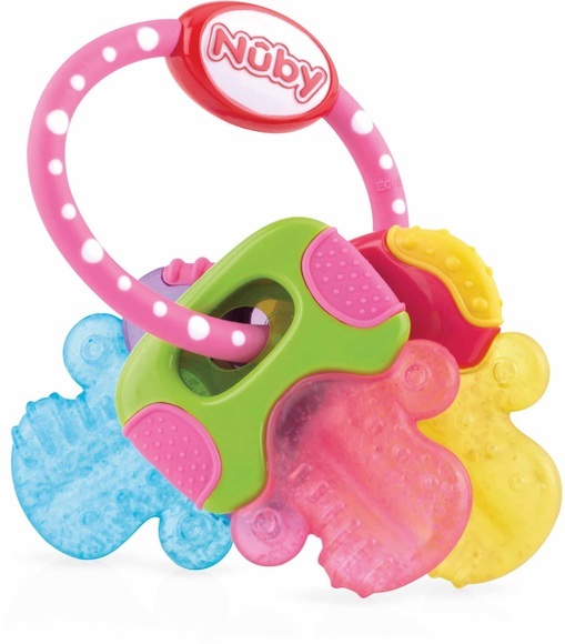 Nuby Beissring »Schlüssel, pink«, mit Kühlung