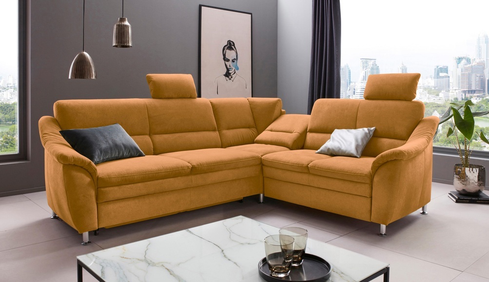 Places of Style Ecksofa »Cardoso«, Federkern, wahlweise mit Bett, Schubkasten, teilweise Relaxfunktion