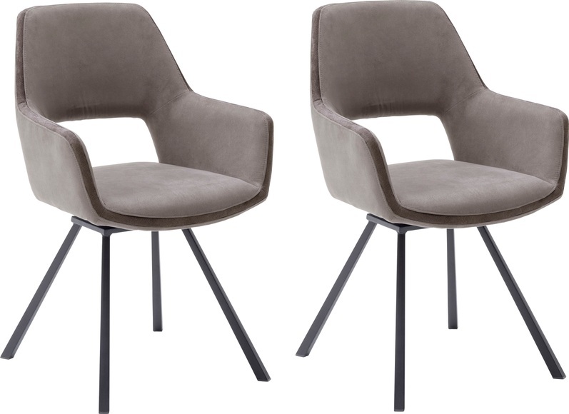 MCA furniture Esszimmerstuhl »Bayonne«, (Set), 2 St., 2-er Set mit Stoffbezug, Stuhl 180°drehbar mit Nivellierung, belastbar bis 120 kg