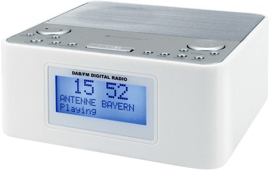 Soundmaster Ur170We - Radiowecker (Dab+, FM, Weiss/Silber)