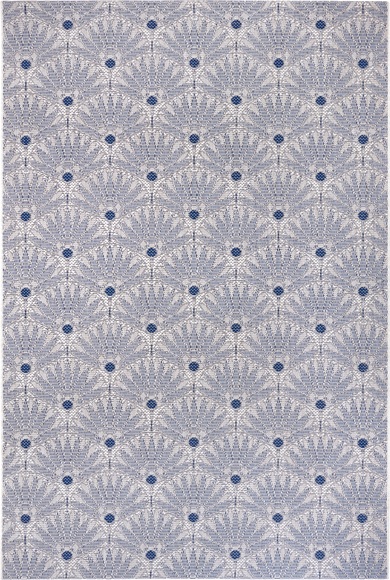 White Label - Teppich In-& Outdoor - 80 x 150 cm; - Blau Creme