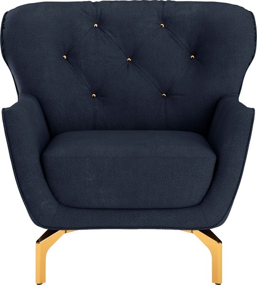 sit&more Sessel »Orient 3 V«, inkl. 1 Zierkissen mit Strass-Stein, goldfarbene Metallfüsse