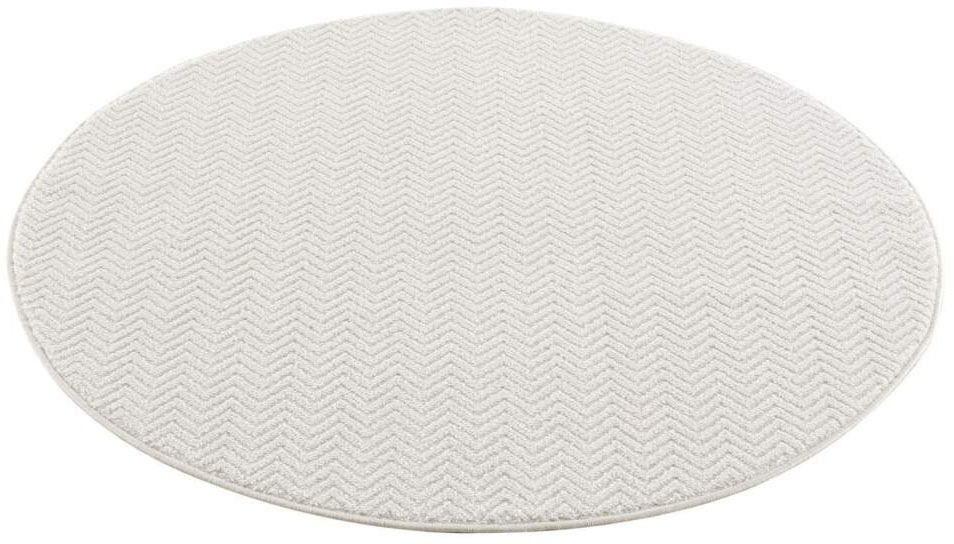 Carpet City Teppich »Fancy«, rund, 12 mm Höhe, Kurzflor, Einfarbig, 3D-Optik, Wohnzimmer