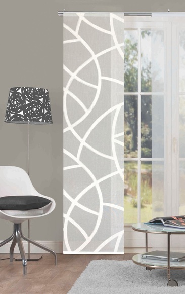 HOME WOHNIDEEN Schiebegardine »CASS?, Leinen-Voile, mit transparentem Scherli