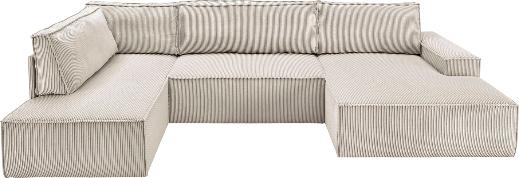 Premium collection by Home affaire Wohnlandschaft »SHERWOOD«, mit Bett-Funktion (Liegefläche 194x139 cm), Bettkasten, mit 4 losen Rückenkissen, hochwertiger Cord-Bezug