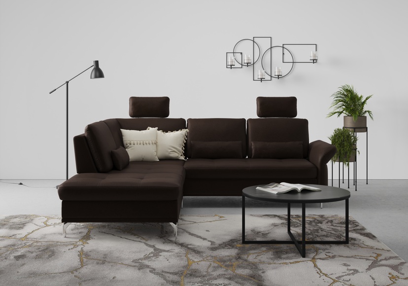 INOSIGN Ecksofa »Palm Beach«, Federkern, mit Sitztiefenverstellung, wahlweise mit Bettfunktion, Bettkasten und Armteilverstellung