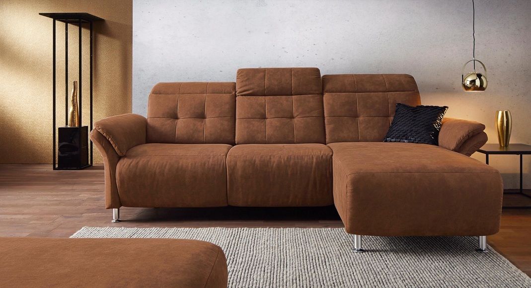 Places of Style Ecksofa »Manhattan«, 2 Sitze mit elektrischer Relaxfunktion, verstellbare Armlehnen