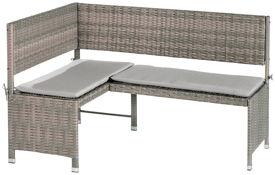 MERXX Gartenbank »Eckbank«, Stahl/Kunststoffgeflecht, 100x46x91 cm, inkl. Auflage
