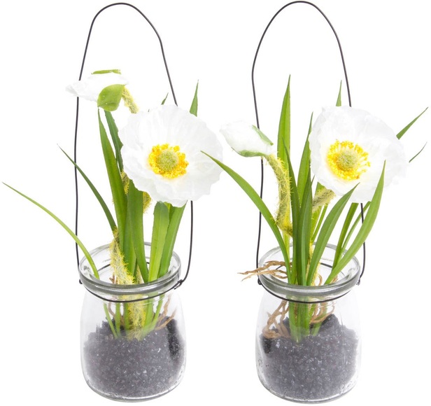 Botanic-Haus Kunstblume »Mohnblume im Glas«, (Set, 2 St.)