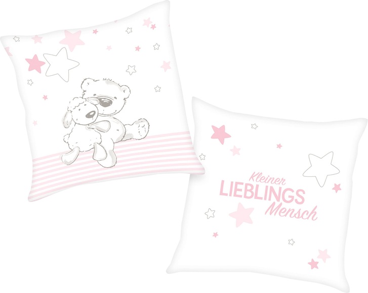 Baby Best Dekokissen »Kleiner Lieblingsmensch«, (1 St.), mit niedlichem Teddy-Motiv und liebevollem Schriftzug