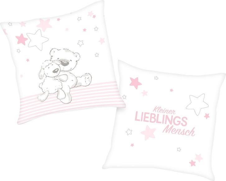 Baby Best Dekokissen »Kleiner Lieblingsmensch«, (1 St.), mit niedlichem Teddy-Motiv und liebevollem Schriftzug