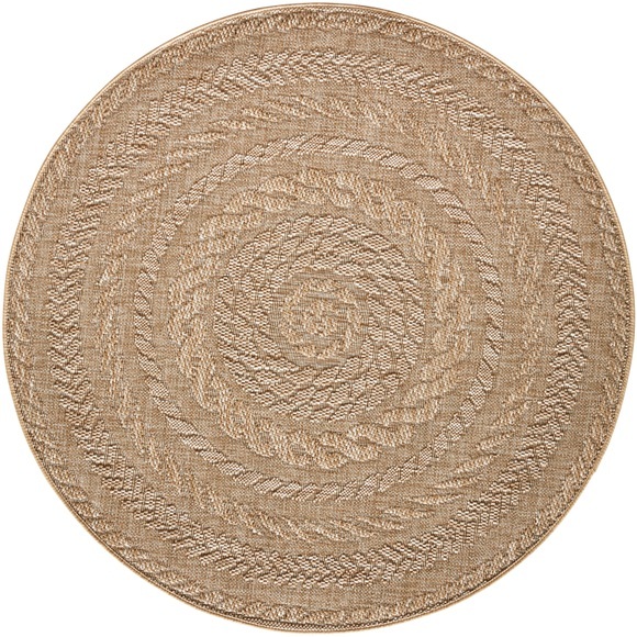 NORTHRUGS Teppich »Almendro«, rund, 6 mm Höhe, In-und Outdoor geeignet, Sisal Optik, Wohnzimmer, Balkon, Terrasse, Robust, Pflegeleicht, Flachgewebe