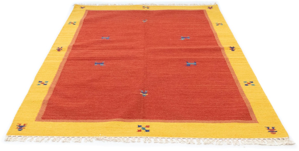 morgenland Wollteppich »Kelim Teppich handgewebt rot«, rechteckig, 6 mm Höhe, Kurzflor