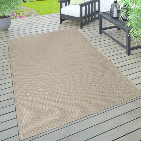 Paco Home Teppich »Timber 125«, rechteckig, 4 mm Höhe, Flachgewebe, Sisal Optik, In- und Outdoor geeignet, ideal im Wohnzimmer & Schlafzimmer