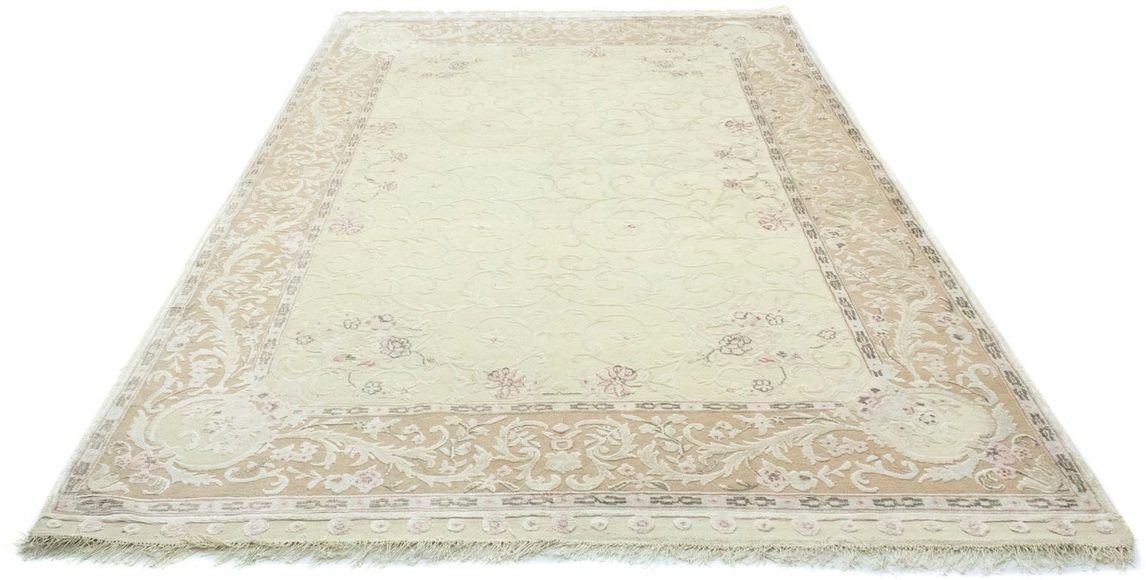 morgenland Teppich »Designer Teppich handgeknüpft grün«, rechteckig, 7 mm Höhe