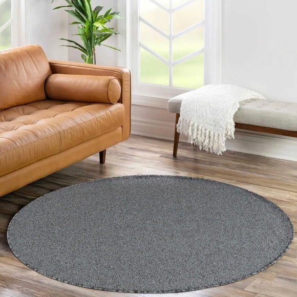 my home Teppich »Kurzflor-Frisee-Teppich MALAGA 4700 uni«, rechteckig, Wohnzimmer, Schlafzimmer, flacher robuster Teppich einfarbig gekettelt