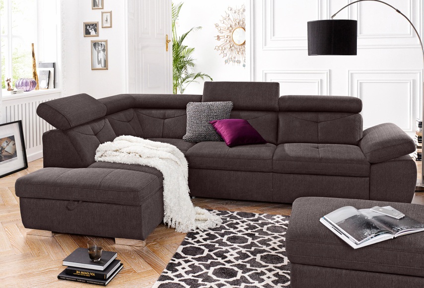 exxpo - sofa fashion Ecksofa, wahlweise mit Bettfunktion und Bettklasten