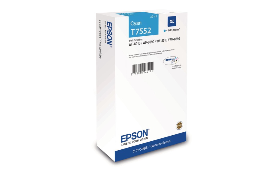 Original Tintenpatrone XL cyan Epson T755240