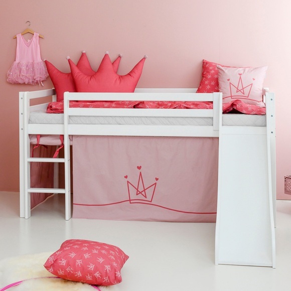 Hoppekids Hochbett »«Princess»«, Rutsche & Vorhang Rosa und viel Auswahl