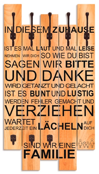 Artland Garderobenpaneel »In diesem Zuhause - braun«