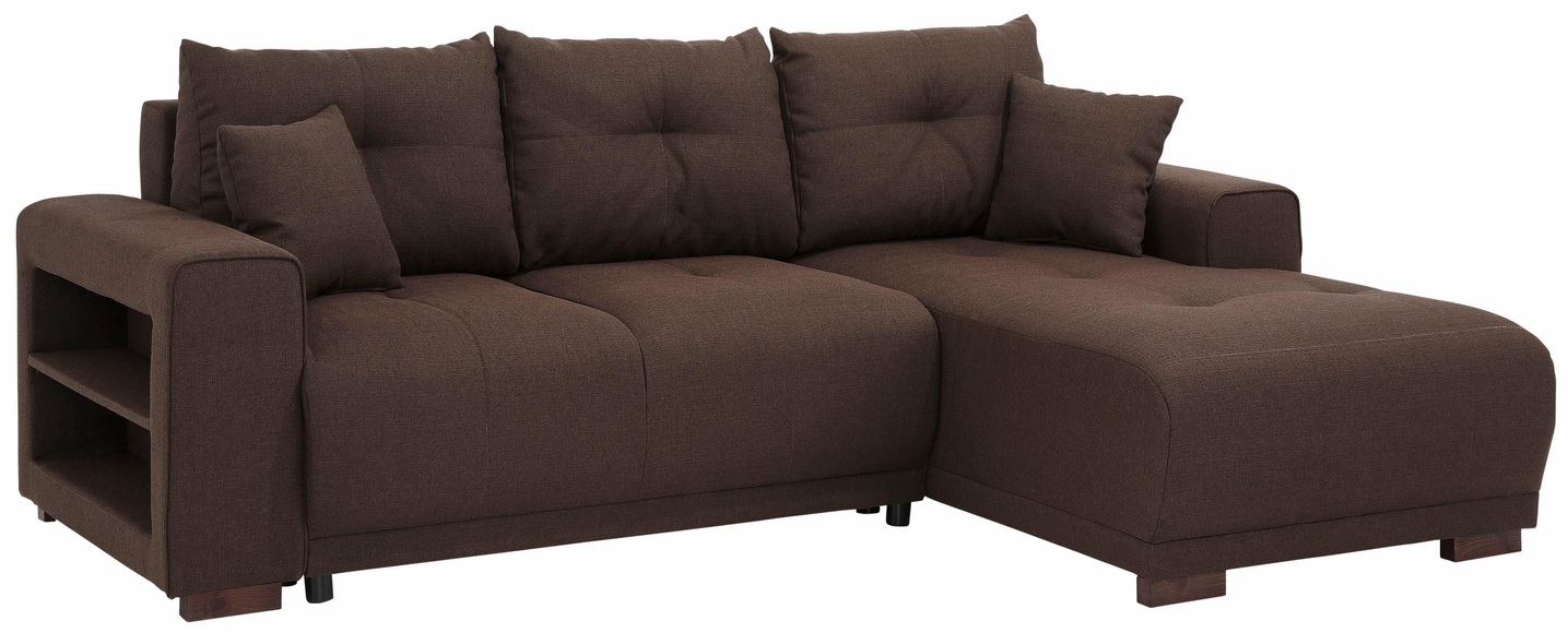 Home affaire Ecksofa »Viborg«, mit Regal in der Armlehne, wahlweise mit Bettfunktion