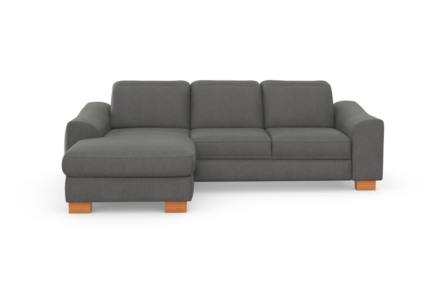 sit&more Ecksofa »Durness«, mit Federkern und hochwertigen Massivholzfüssen, wahlweise mit Kopfteilverstellung, Bettfunktion und Bettkasten oder mit Bettfunktion und Bettkasten