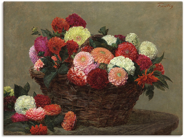 Artland Wandbild »Korb mit Dahlien«