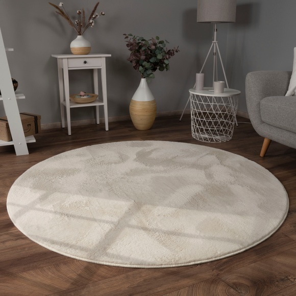 Paco Home Teppich »Soft 380«, rund, 22 mm Höhe, Kuschelteppich - besonders weich, Uni-Farben, ideal im Wohnzimmer & Schlafzimmer