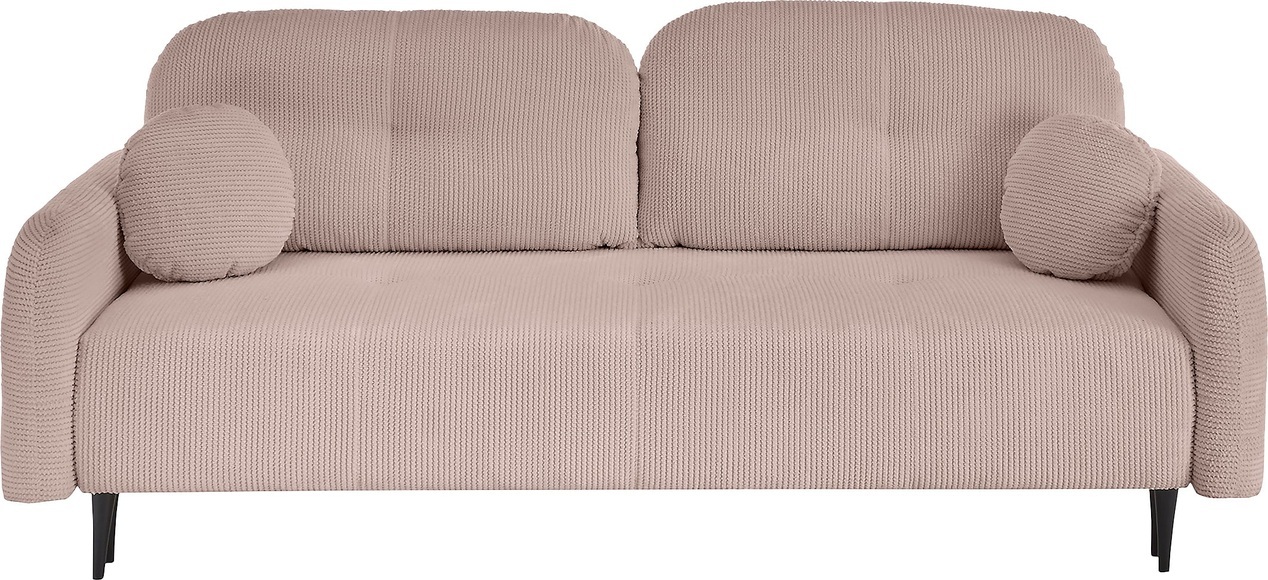 Leonique 2,5-Sitzer »BLAISE«, nachts: Schlafsofa (Liegefläche 140/200 cm) mit Bettkasten, tagsüber 3-Sitzer-Sofa mit trendigem Strukturbezug und Zier-und Rückenkissen.
